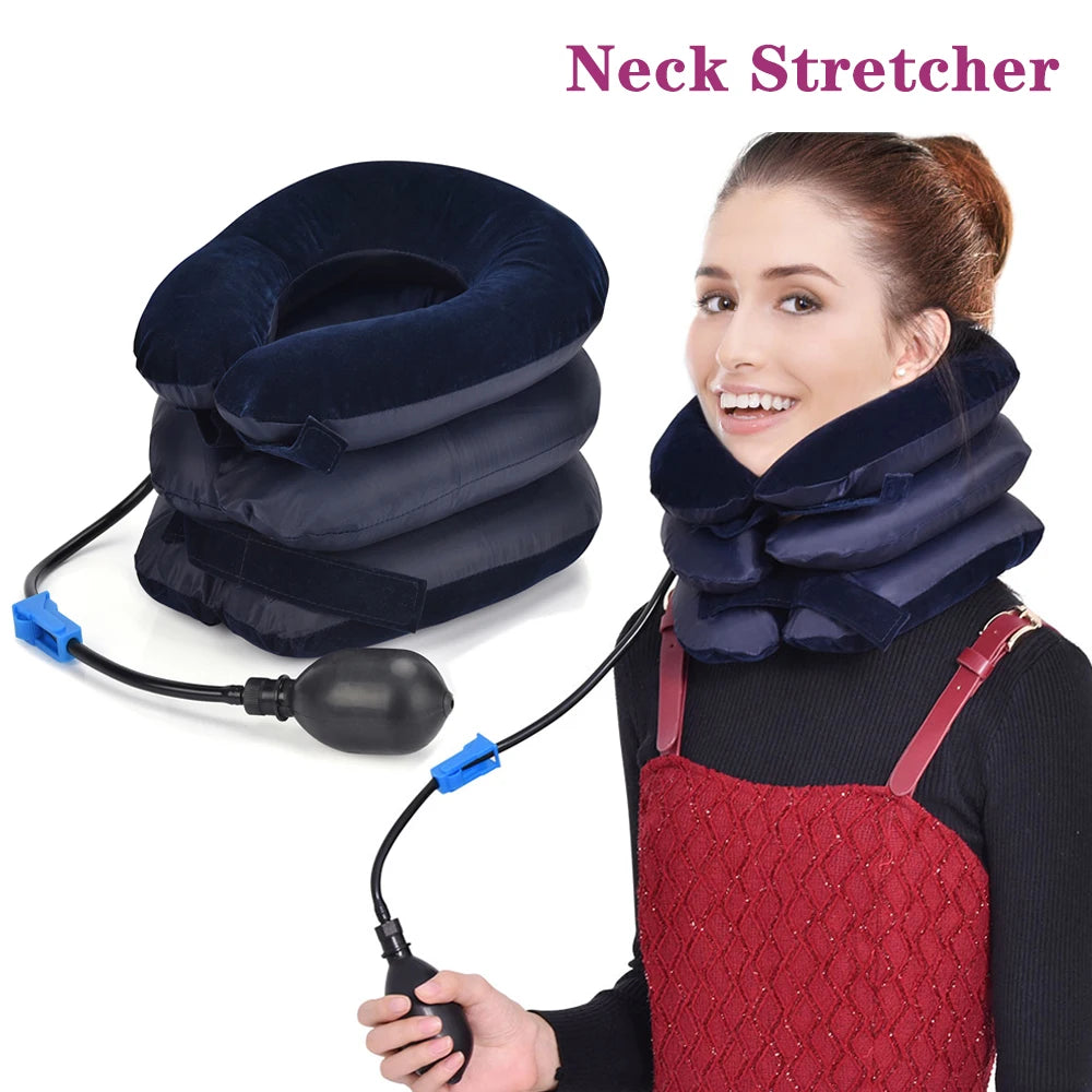 QIUGUO Inflatable Air Neck Traction Cervical Collar Device - Ultimate Pain Relief & Support Pillow