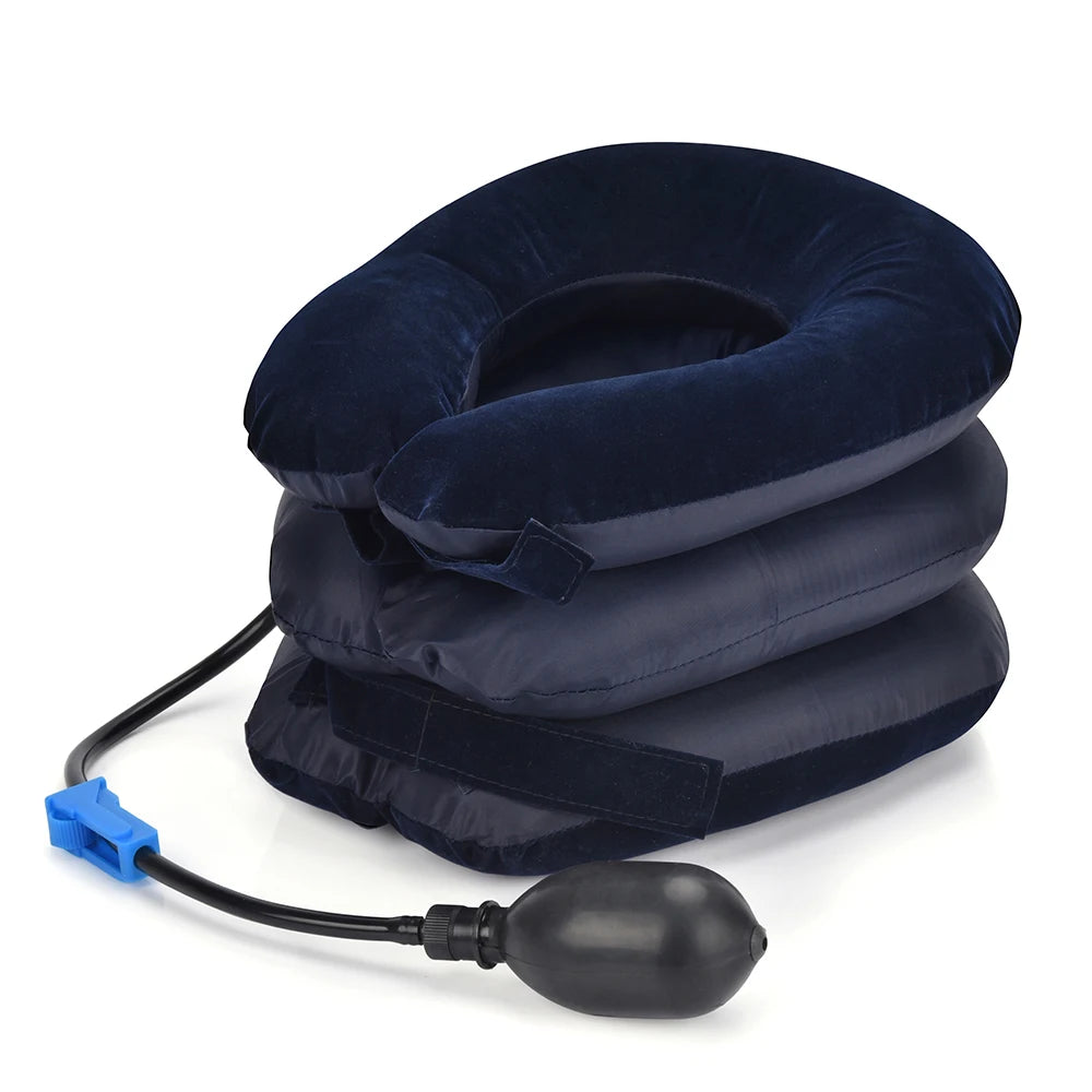 QIUGUO Inflatable Air Neck Traction Cervical Collar Device - Ultimate Pain Relief & Support Pillow